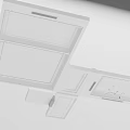 Modern Ceiling Design With White Embedded Panels And Recessed Lighting 3d model