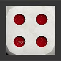 White Dice With Red And Black Dots For Tabletop Board Game Entertainment