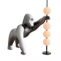 Modern floor lamp orangutan decorative lamp 3d model