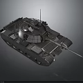 Military Combat Tank With Heavy Metal Armor Tracks Turret And Long Gun Barrel