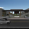 Two Connected Modern White School Buildings With Spacious Front Lawn And Trees