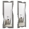 Modern Decorative Mirror in Room With Wooden Table Vase White Wall and Wooden Floor