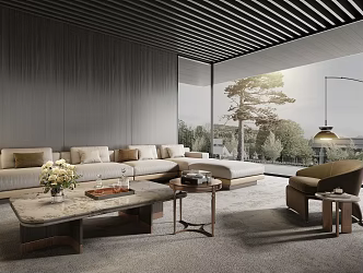 Modern Living Room Miloti Living Room Sofa Combination 3d model