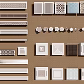 Various Modern Air Conditioner Vents With Different Designs For Home Interior 3d model