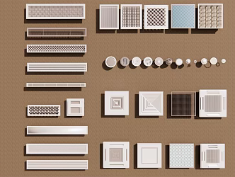 Modern air outlet air conditioning outlet louver exhaust fan combination 3d model