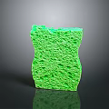 Green Sponge For Household Cleaning With Porous Surface And Absorbent Material