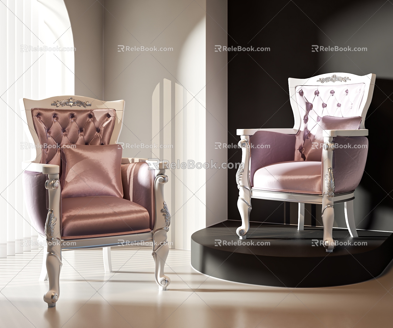 European style chair 3d model