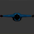 3D Character Wearing Blue Uniform With Outstretched Arms And Badge