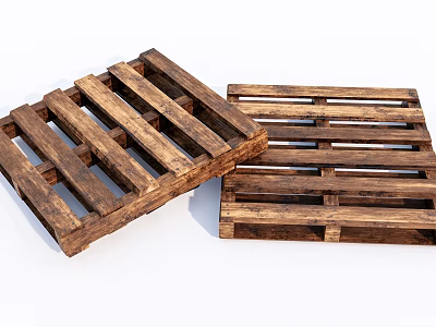 Sturdy Industrial Equipment Wooden Pallets for Warehouse Storage and Logistics 3d model
