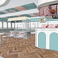 Net red milk tea shop 3d model