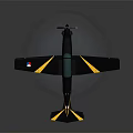 Two Dark Blue Aircraft With Yellow Accents And National Flag Markings In Different Angles