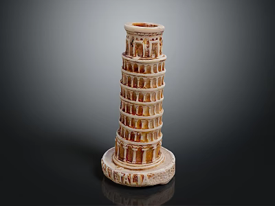Iconic Leaning Tower of Pisa Historic Architectural Structure With Classic Design 3d model