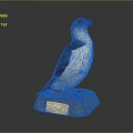 Realistic Seabird Animal Painting Taxidermy Display On Stone Base With Plaque