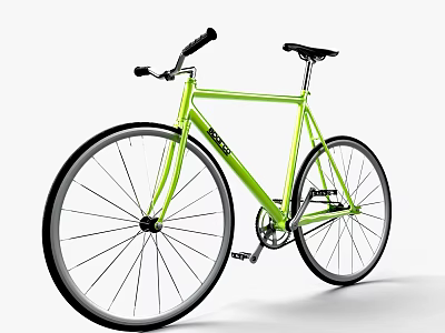 Modern Green Urban Bicycle With Black Handlebar And Slim Wheels Design 3d model