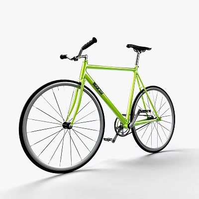 Modern Green Urban Bicycle With Black Handlebar And Slim Wheels Design 3d model