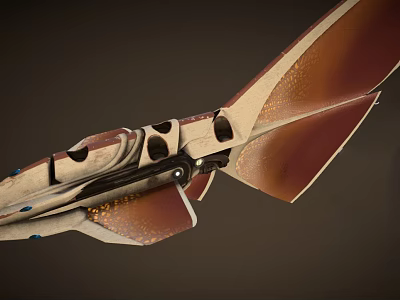 Futuristic Spacecraft Wing Structure With Sleek Exterior And Advanced Aerospace Design 3d model