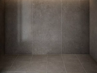 Gray Tiled Interior Space With Smooth Walls And Seamless Floor Design 3d model