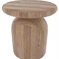 Minimalist Modern Wooden Coffee Table With Round Top And Unique Base Design