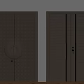 Modern Dark Brown Doors Featuring Circular Decor Wave Pattern And Electronic Lock 3d model