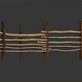 Natural Wooden Fence With Vertical Posts And Horizontal Slats Cross Arrangement Gray Background Reflection