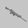 Detailed Tactical Military Rifle With Barrel Magazine Stock Grip And Trigger Design