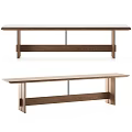 Simple Modern Public Bench Wooden Design With Flat Seat And Sturdy Support Legs