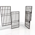 Black Metal Pet Safety Gates With Folding Design And Secure Lock