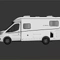 Modern White Motorhome Exterior Design With Roof Skylights Side Windows And Black Wheels