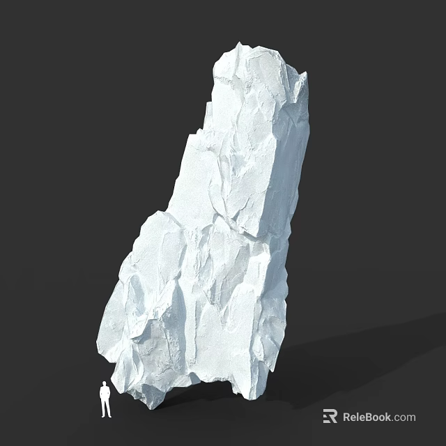 Large White Rock Like Structure With Textured Surface On Black Background 3d model 