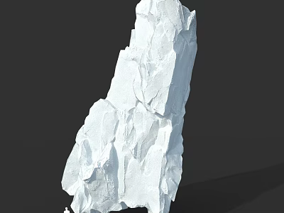 Large White Rock Like Structure With Textured Surface On Black Background 3d model