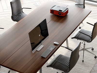 Modern conference table and chair combination model