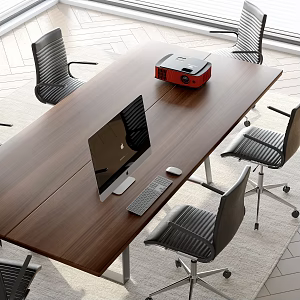 Modern conference table and chair combination 3d model