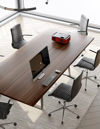 Modern conference table and chair combination 3d model