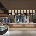 Modern Restaurant Interior With Woven Ceiling Decor Pendant Lights Dining Tables And Green Plants
