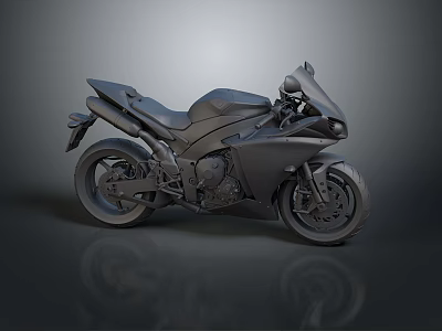 Sleek Modern Sport Motorcycle With Aerodynamic Design Black Finish And Alloy Wheels 3d model