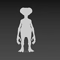 Large Eyed Alien Game And Movie Character With Slender Limbs And Rounded Belly