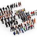 Group of People Arranged in Heart Shape Formation on White Background