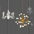 Modern lamp combination chandelier 3d model