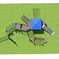 Modern slide children slide iron slide 3d model