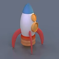 Colorful 3D Cartoon Spacecraft And Rocket Models With Various Designs