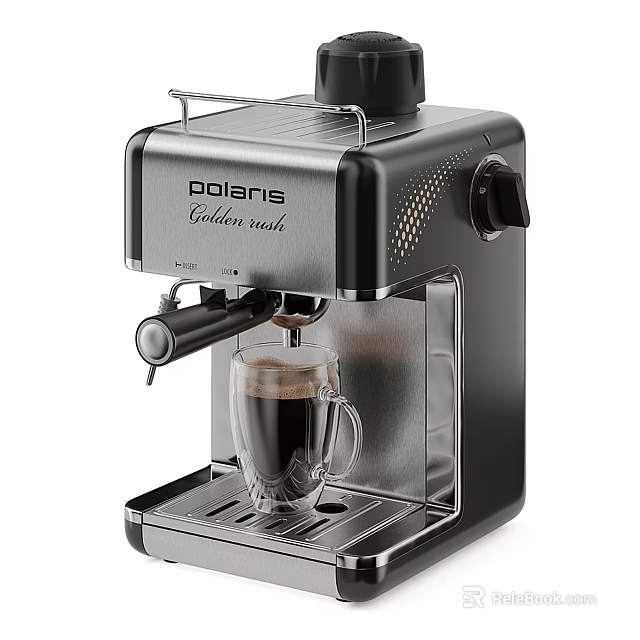 Smart Coffee Machine DOLRIS Golden Rush Making Fresh Coffee In Glass Cup 3d model 