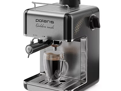 Smart Coffee Machine DOLRIS Golden Rush Making Fresh Coffee In Glass Cup 3d model