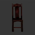 Red Wooden Leisure Chair with Simple Backrest Design and Sturdy Structure