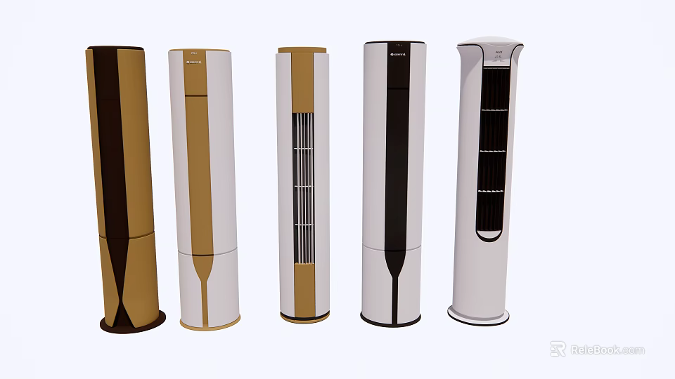 Modern Tower Air Conditioner Fans With Various Designs And Color Options 3d model 