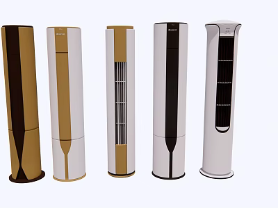 Modern Tower Air Conditioner Fans With Various Designs And Color Options 3d model
