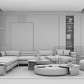 Modern sofa coffee table combination 3d model
