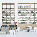 Modern Bookshelf Bookcase Books 3d model