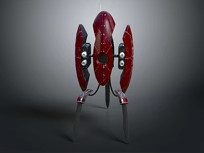 Smart Machine With Red Metallic Body Streamlined Design And Stable Leg Structure 3d model