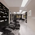 UMSalon Modern Interior Design With Mirrors Black Chairs And Shelves Bottles And Towels