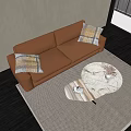 Modern Minotti double sofa 3d model